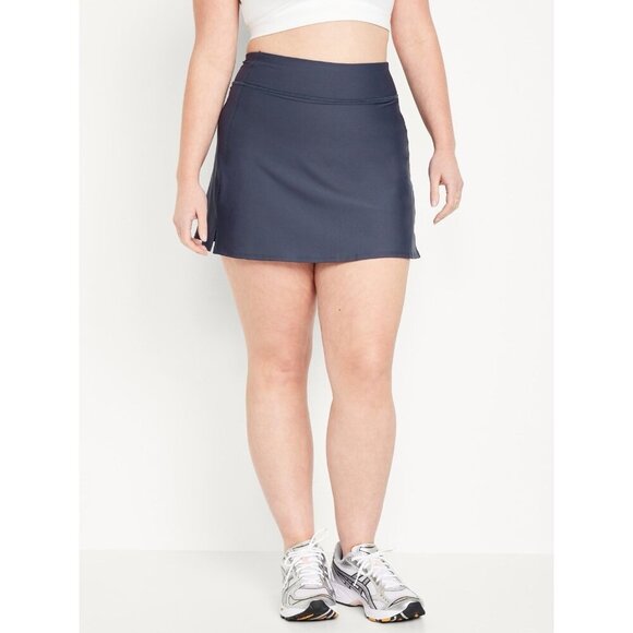 Old Navy Active Skort Womens 2X Extra High-Waisted PowerSoft Go Dry Black - Picture 1 of 9